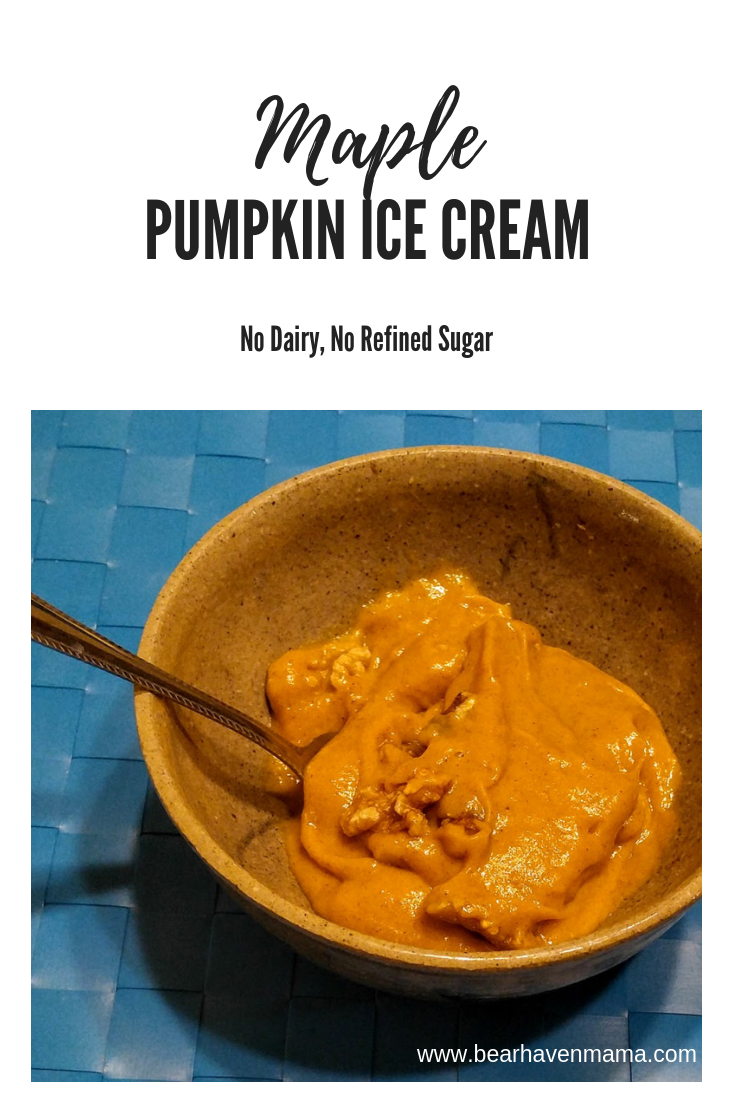 Maple Pumpkin Ice Cream- no dairy, no refined sugar