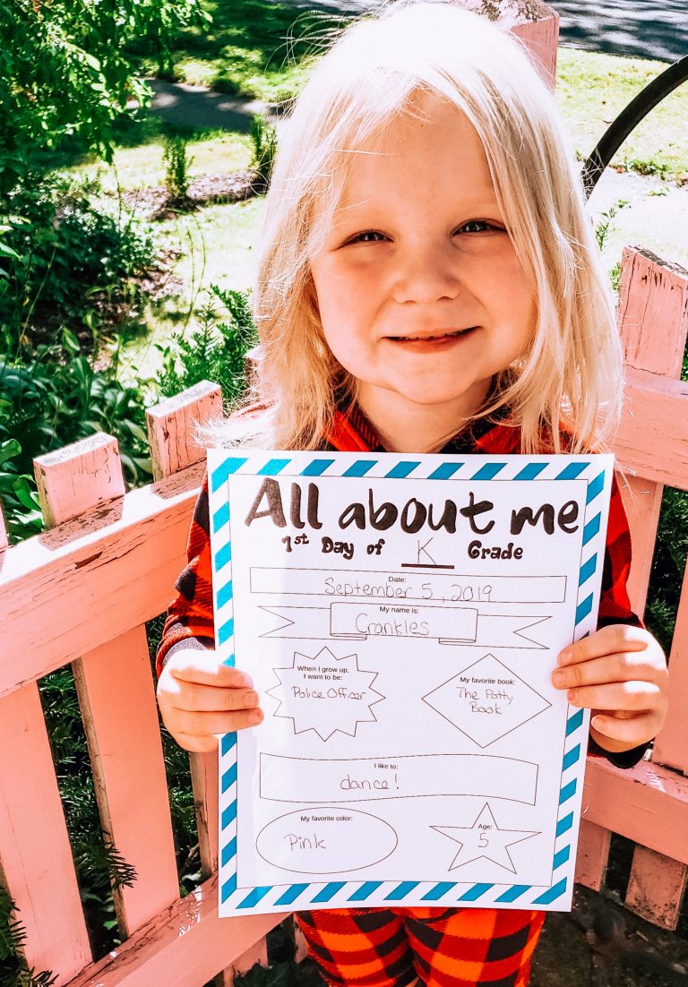 All About Me First Day of School Printable