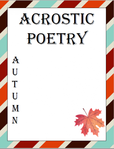 autumn homeschool poetry unit