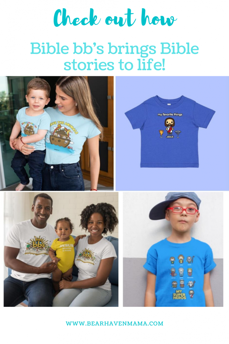 Bible's bb's is for families who want to celebrate their faith in a fresh new way. They have a line of shirts for the whole family and books for kids featuring their cute little Bible Hero cartoon figures!
