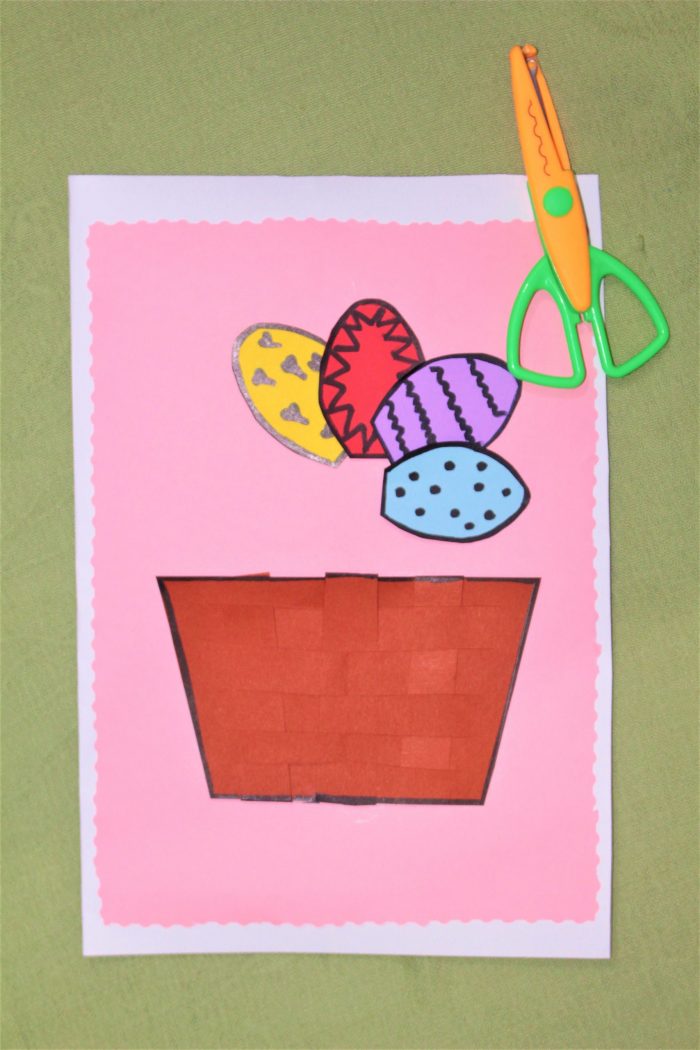 creating and easter egg basket card craft