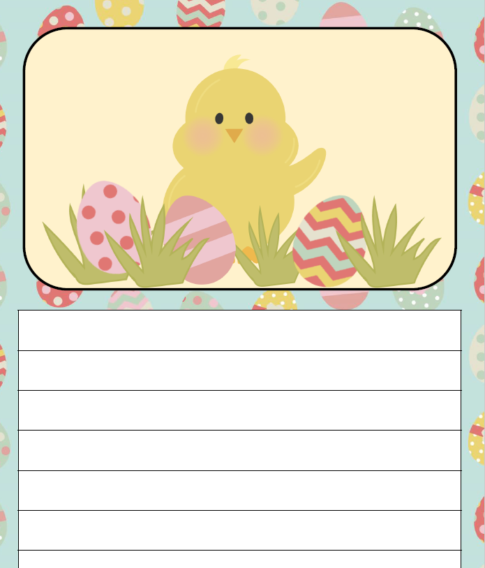 sample journal page for easter writing journal for kids