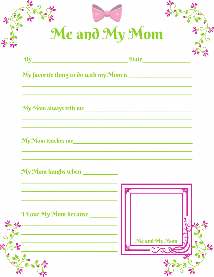 Celebrate Mommy or Grandma with this fun keepsake printable activity worksheet. Great for a Mother's Day gift!