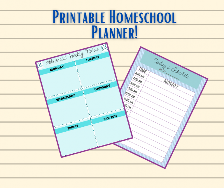 Need help staying organized for homeschool? Then use this free printable homeschool planner! It helps with lesson plans, assignments, reading logs, & more!
