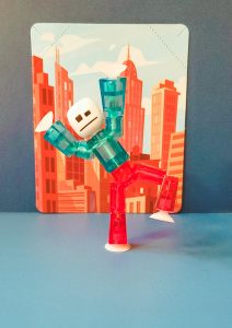 Stikbot Review Photo. If your child loves stopmotion video making, then they will love Stikbot! Stikbot turns kids into creators. Using the free mobile App, Stikbot Studios, kids can create their own stop motion animation!