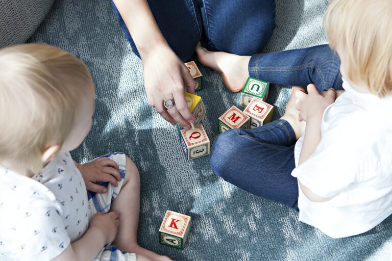 children playing with blocks
