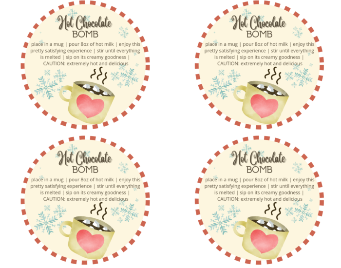 Chocolate Bomb Instructions Free Printable Printable Hot Chocolate Labels Printable Templates Free