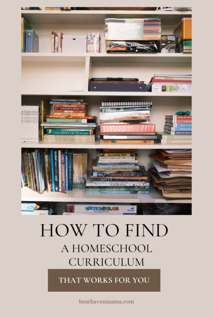 homeschool curriculum with words "how to find a homeschool curriculum that works for you"