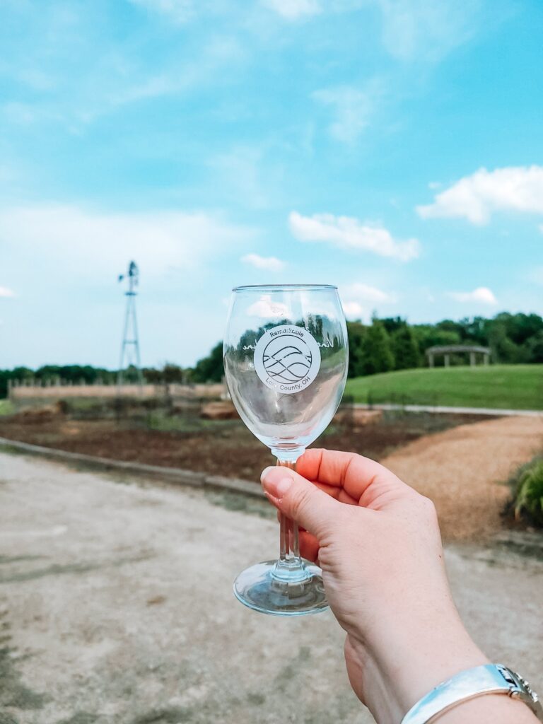 wine glass at vintage ohio wine festival