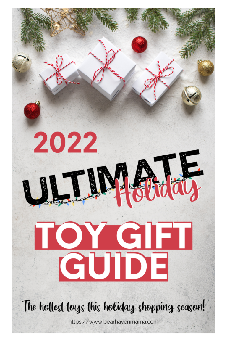 presents with text saying 2022 ultimate holiday toy gift guide