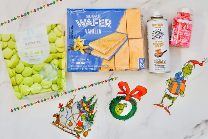 ingredients for grinch wafer cookies