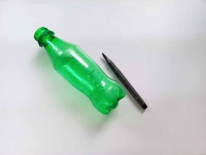 bottle and pen for leprechaun trap craft