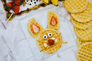 Easter Bunny Waffle with waffles