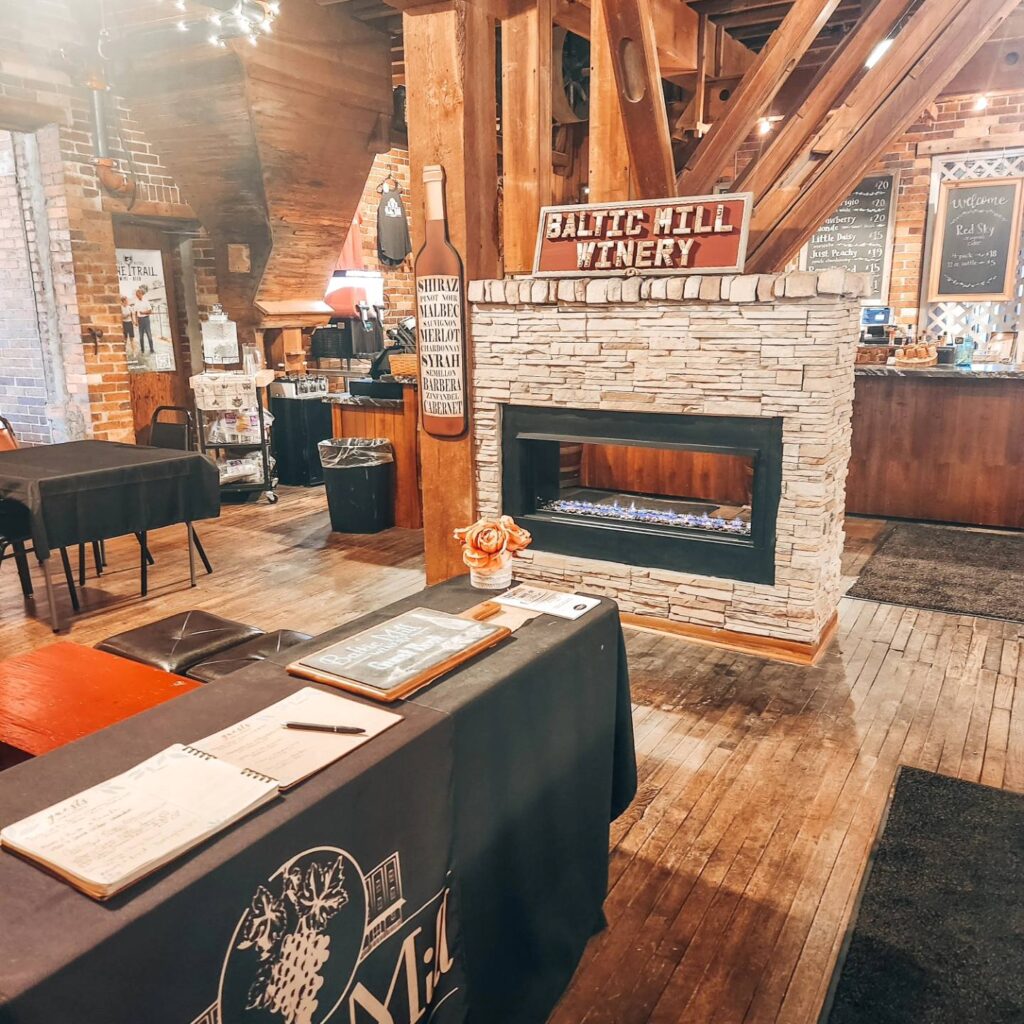 the inside of Baltic Mill Winery in Baltic Ohio