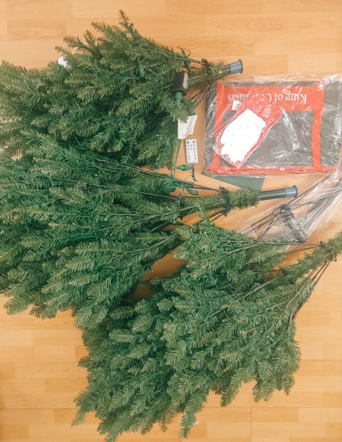 Contents of a King Of Christmas 7.5' Yorkshire Fir Artificial Christmas Tree