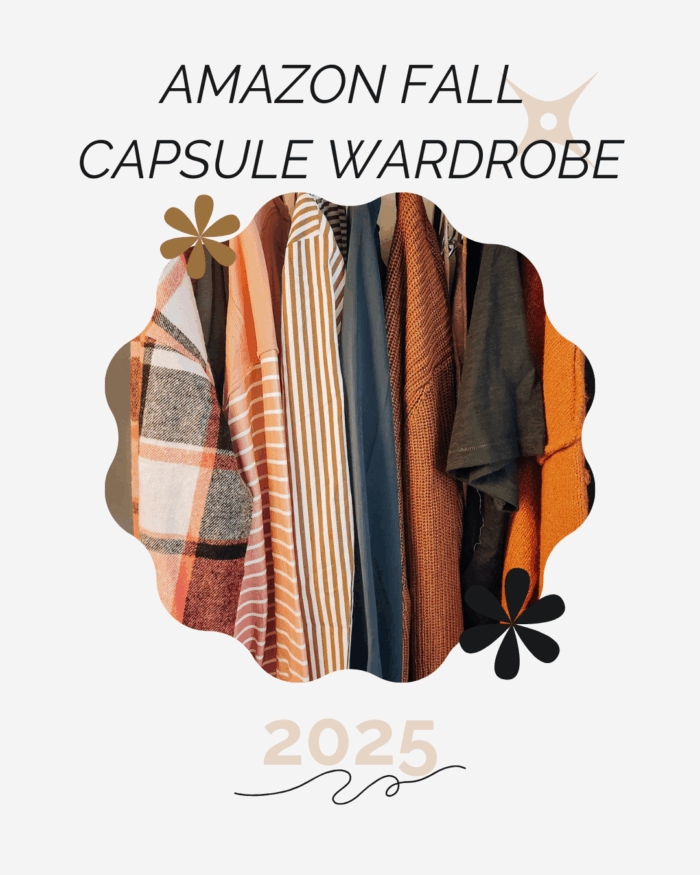 clothing with the words: Amazon Fall Capsule Wardrobe 2025