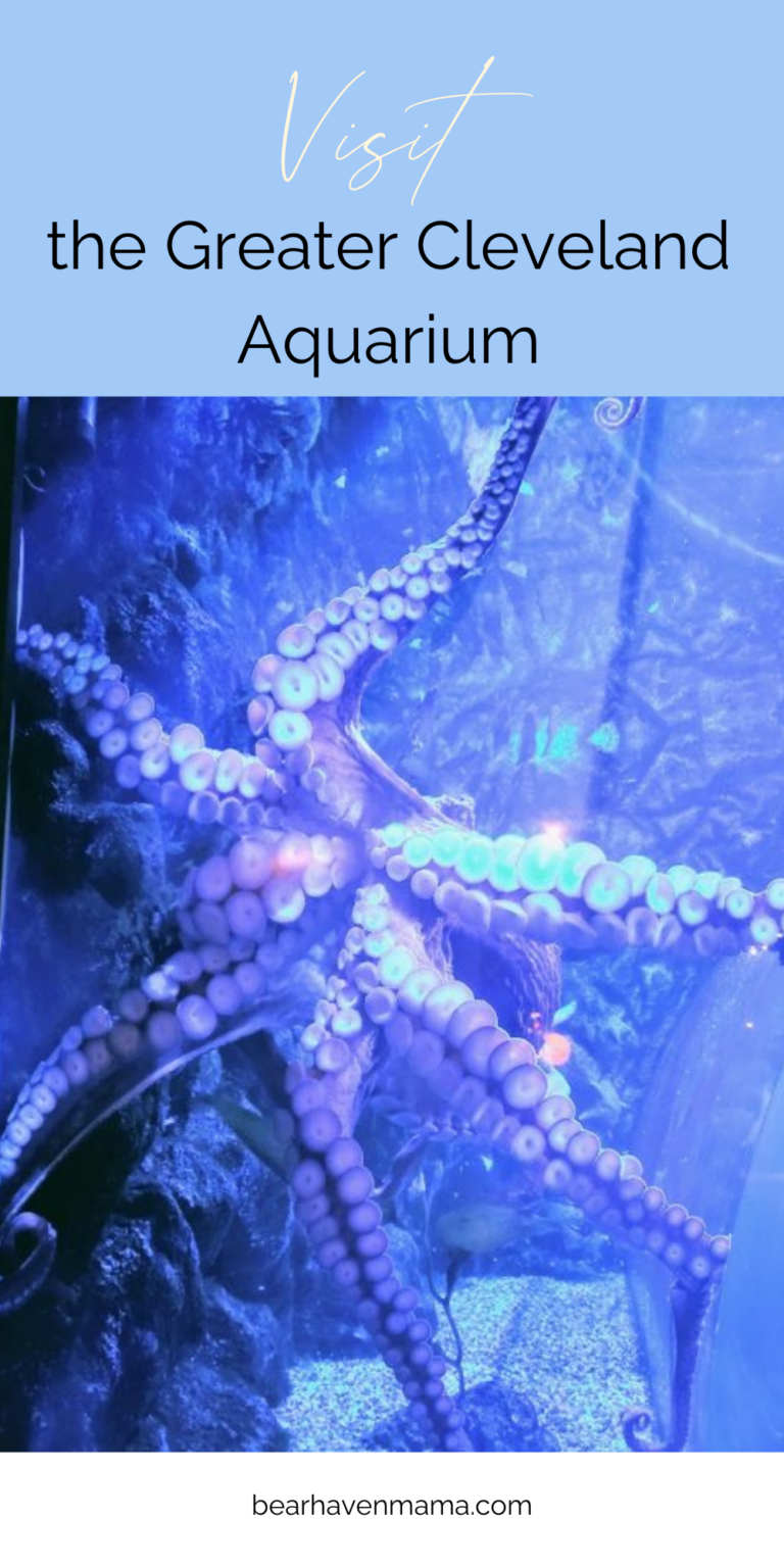 octopus with words saying "visit the Greater Cleveland Aquarium."