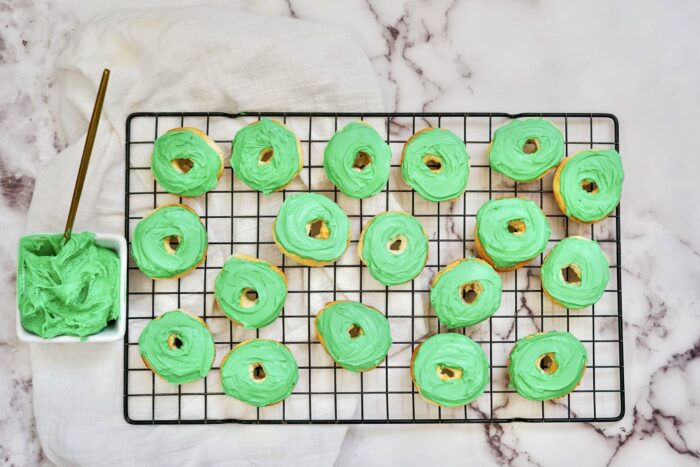 St. Patrick's Day Air Fryer Lucky Charms Donuts process