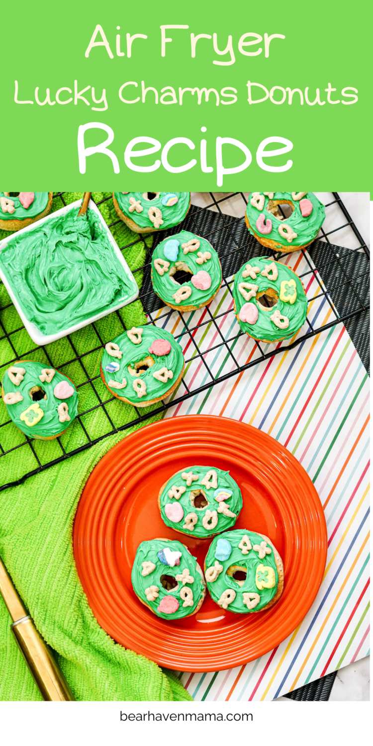 St. Patrick's Day Air Fryer Lucky Charms Donuts