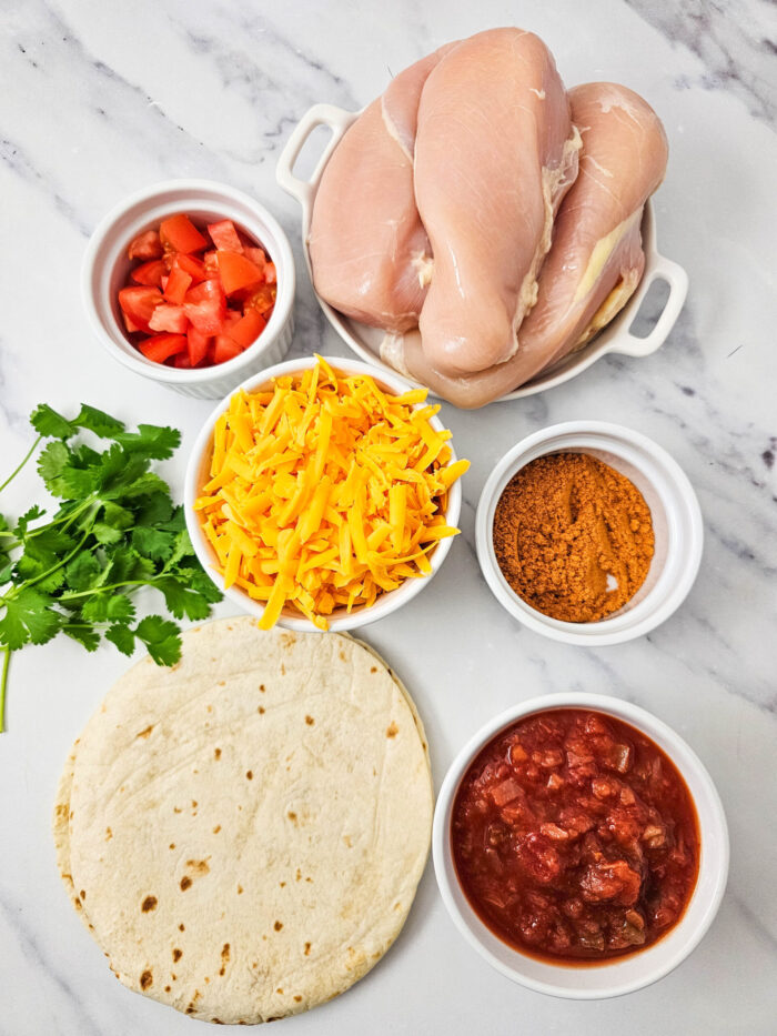 ingredients for salsa chicken tacos